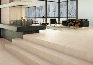 Cement-like tile flooring