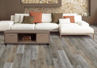 Variegated pet-friendly luxury vinyl flooring