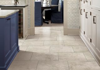 Guildford stone-look porcelain tile in a kitchen